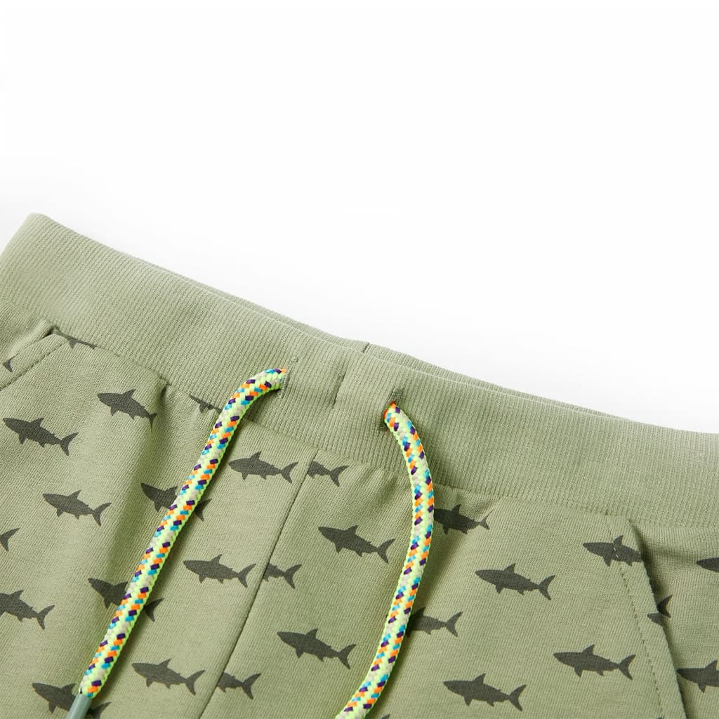 VidaXL Kindershort met trekkoord 128 lichtkaki