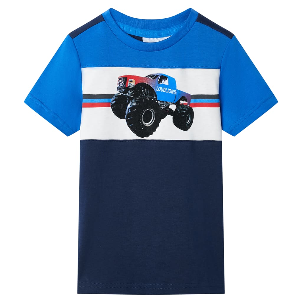 Vidaxl kindershirt 92 blauw en marineblauw
