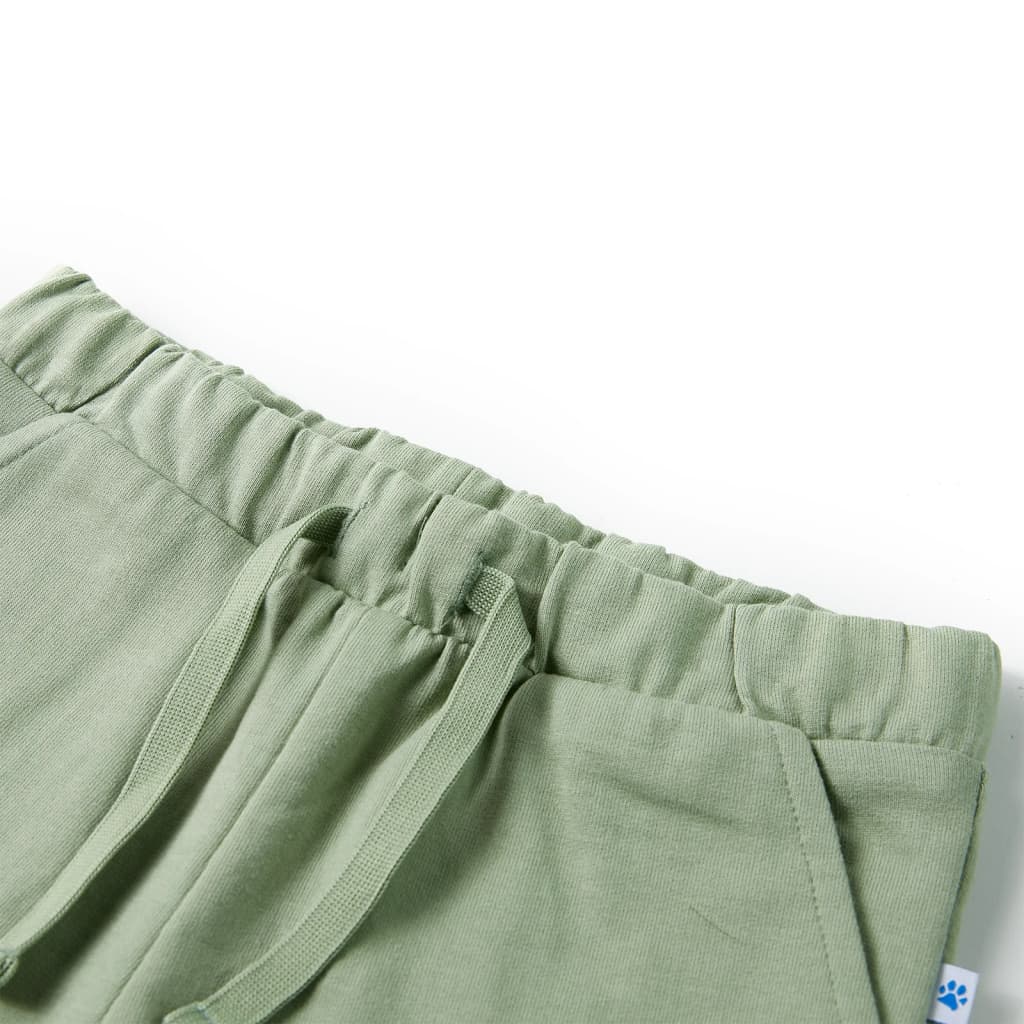 VidaXL Kindershort met trekkoord 116 lichtkaki