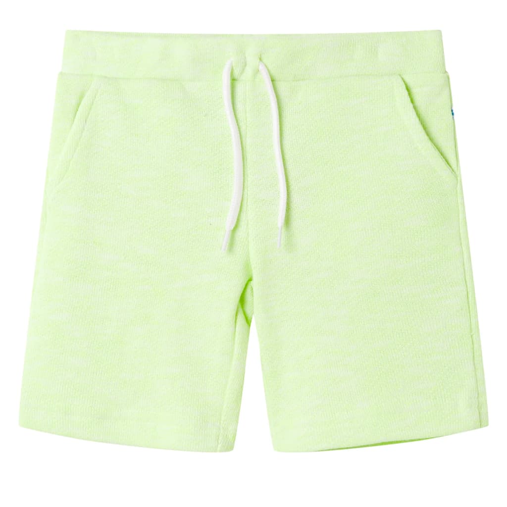 VidaXL Kindershort met trekkoord 116 neongeel