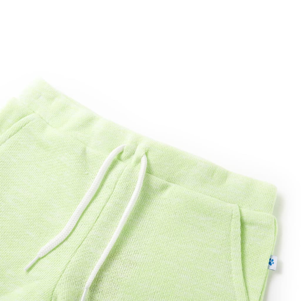 VidaXL Kindershort met trekkoord 128 neongeel