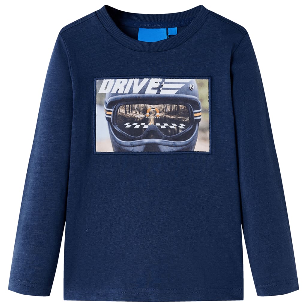 Vidaxl kindershirt met lange mouwen 104 gemêleerd marineblauw