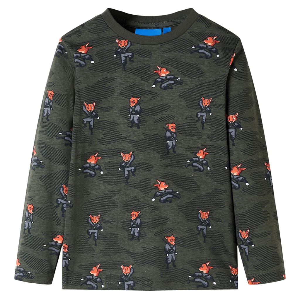 Vidaxl kinderpyjama met lange mouwen 92 kakikleurig