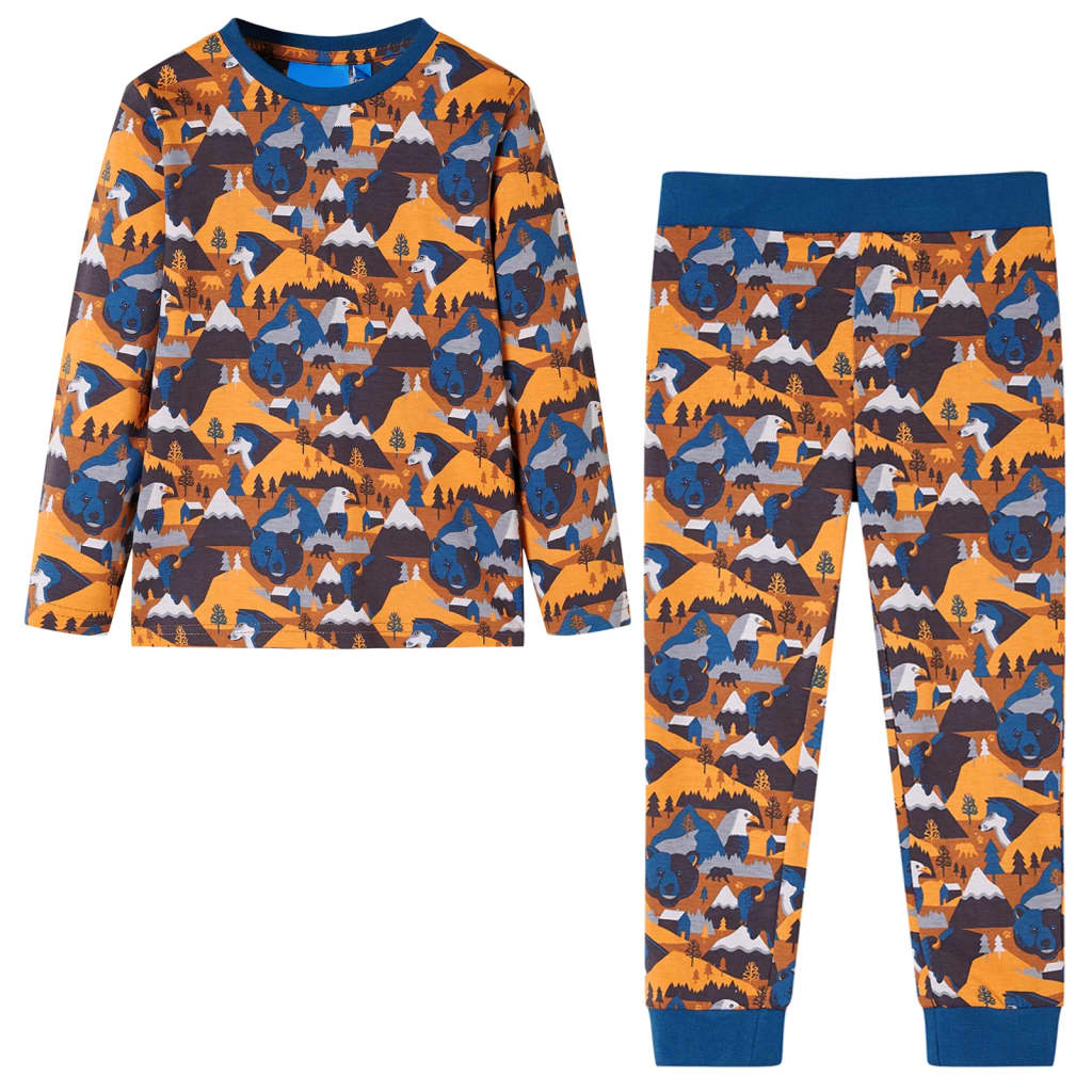 Vidaxl kinderpyjama met lange mouwen 116 cognackleurig