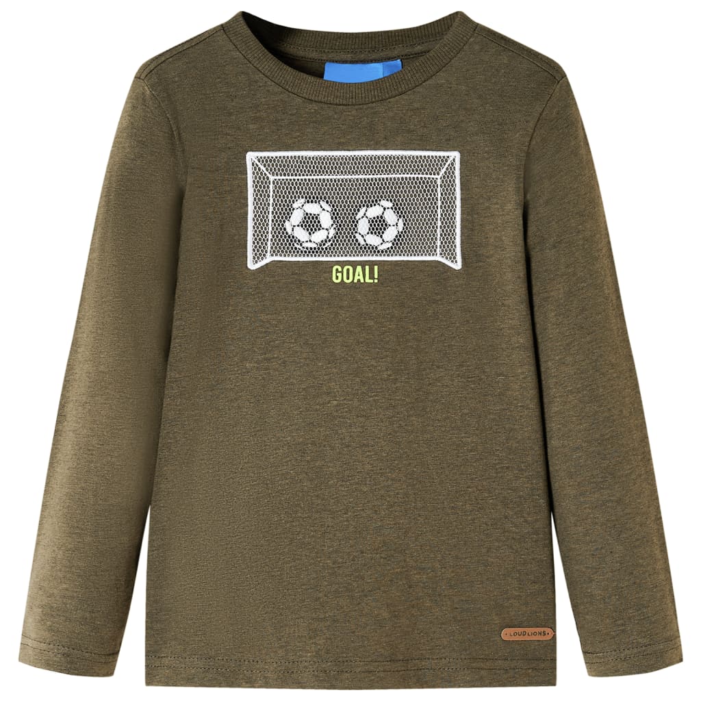 Vidaxl kindershirt met lange mouwen 128 gemêleerd kakikleur