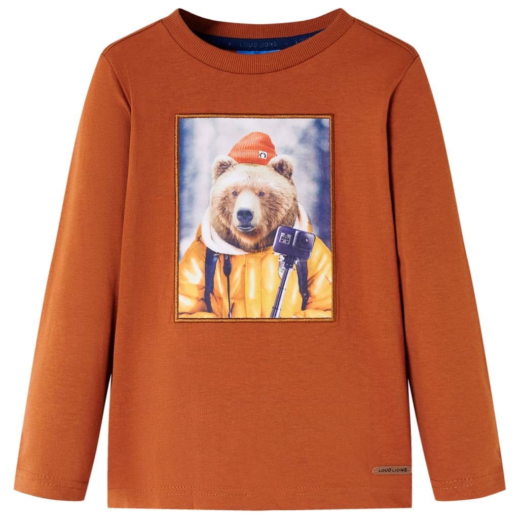 Vidaxl kindershirt met lange mouwen 140 oranjebruin