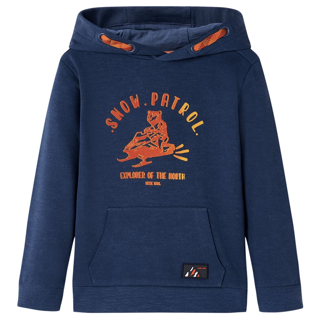 Vidaxl kindertrui met capuchon 128 gemêleerd marineblauw en oranje