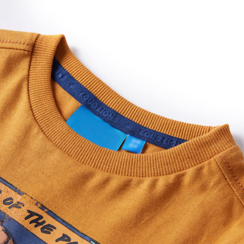 Vidaxl kindershirt met lange mouwen 116 donkerokerkleurig