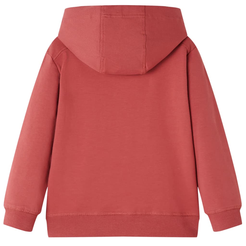 Vidaxl kindertrui met capuchon 128 roodbruin