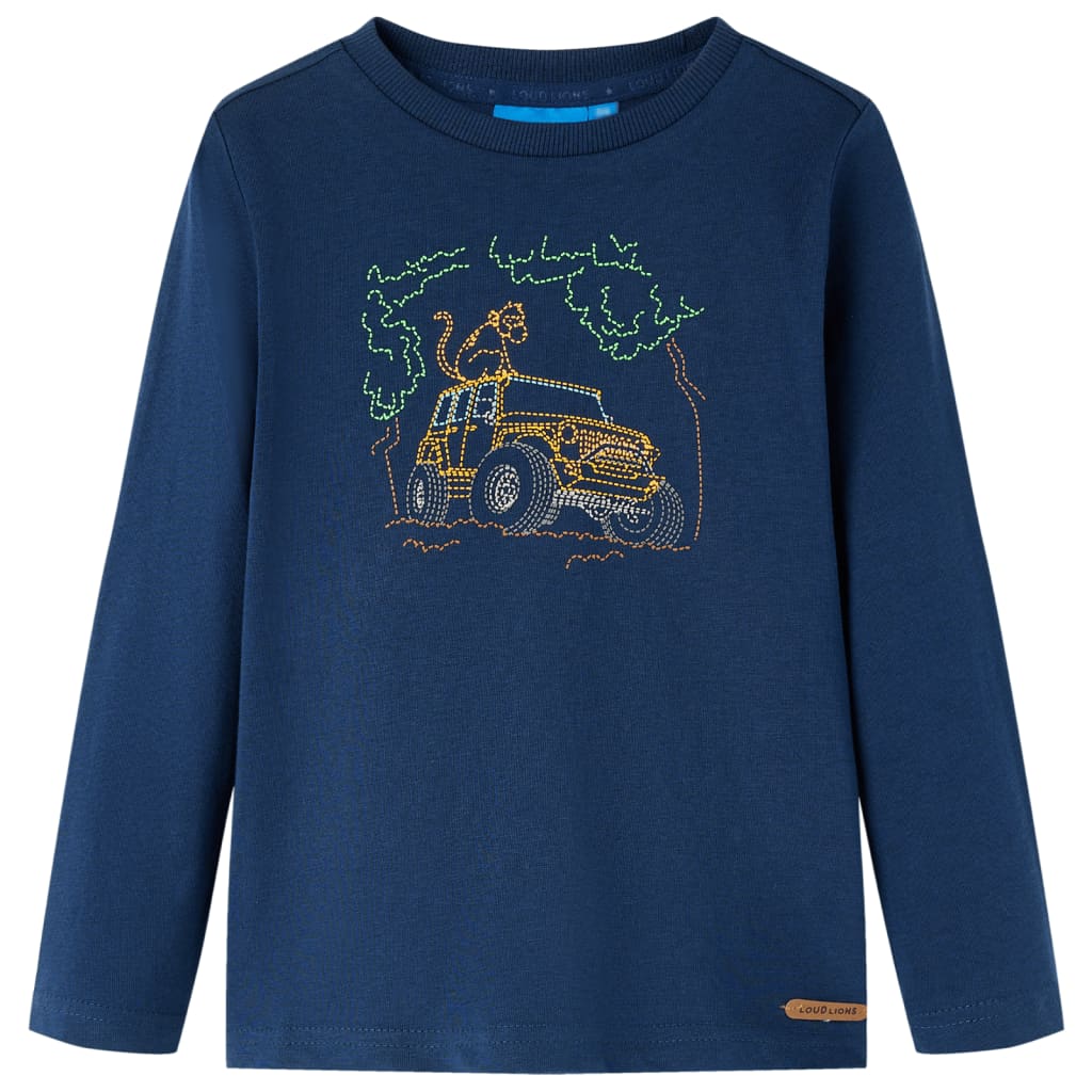 Vidaxl kindershirt met lange mouwen 92 marineblauw