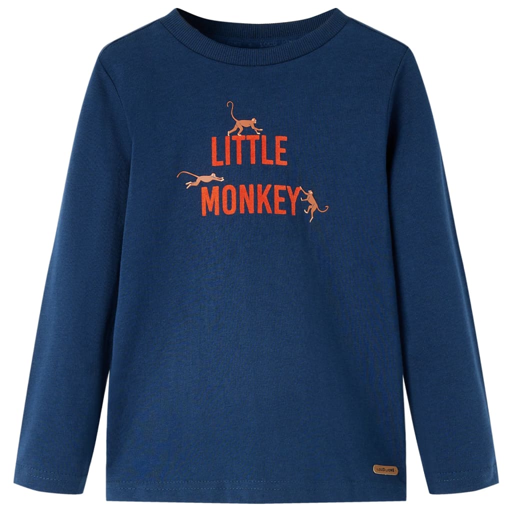 Vidaxl kindershirt met lange mouwen 92 marineblauw