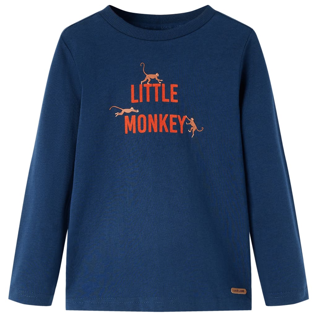 Vidaxl kindershirt met lange mouwen 128 marineblauw