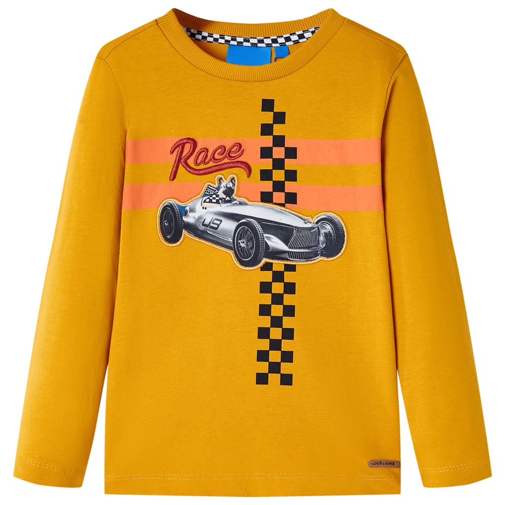 Vidaxl kindershirt met lange mouwen 104 okerkleurig