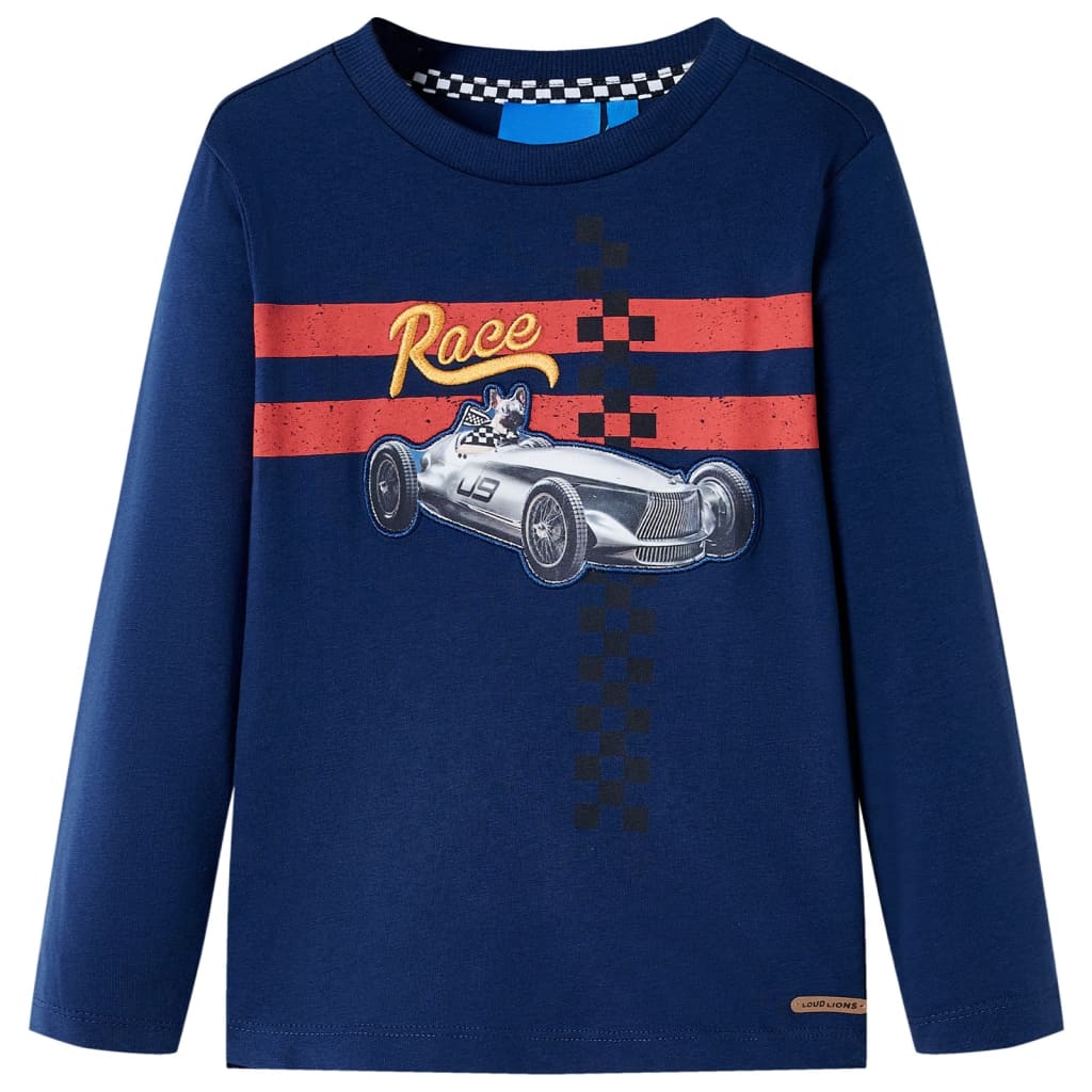 Vidaxl kindershirt met lange mouwen 128 marineblauw