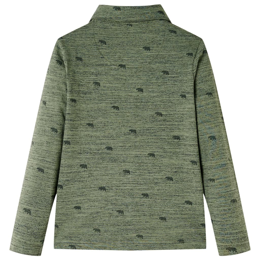 Vidaxl kindershirt 128 gemêleerd kakikleurig