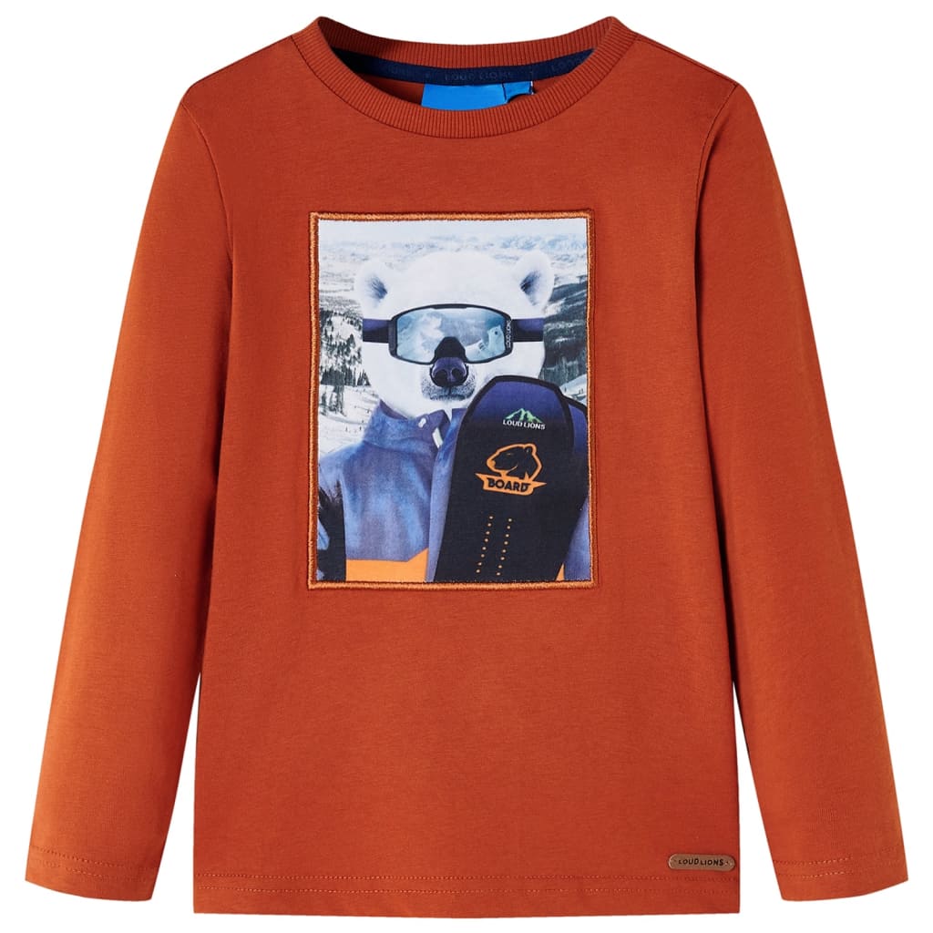 Vidaxl kindershirt met lange mouwen 140 lichtroestkleurig