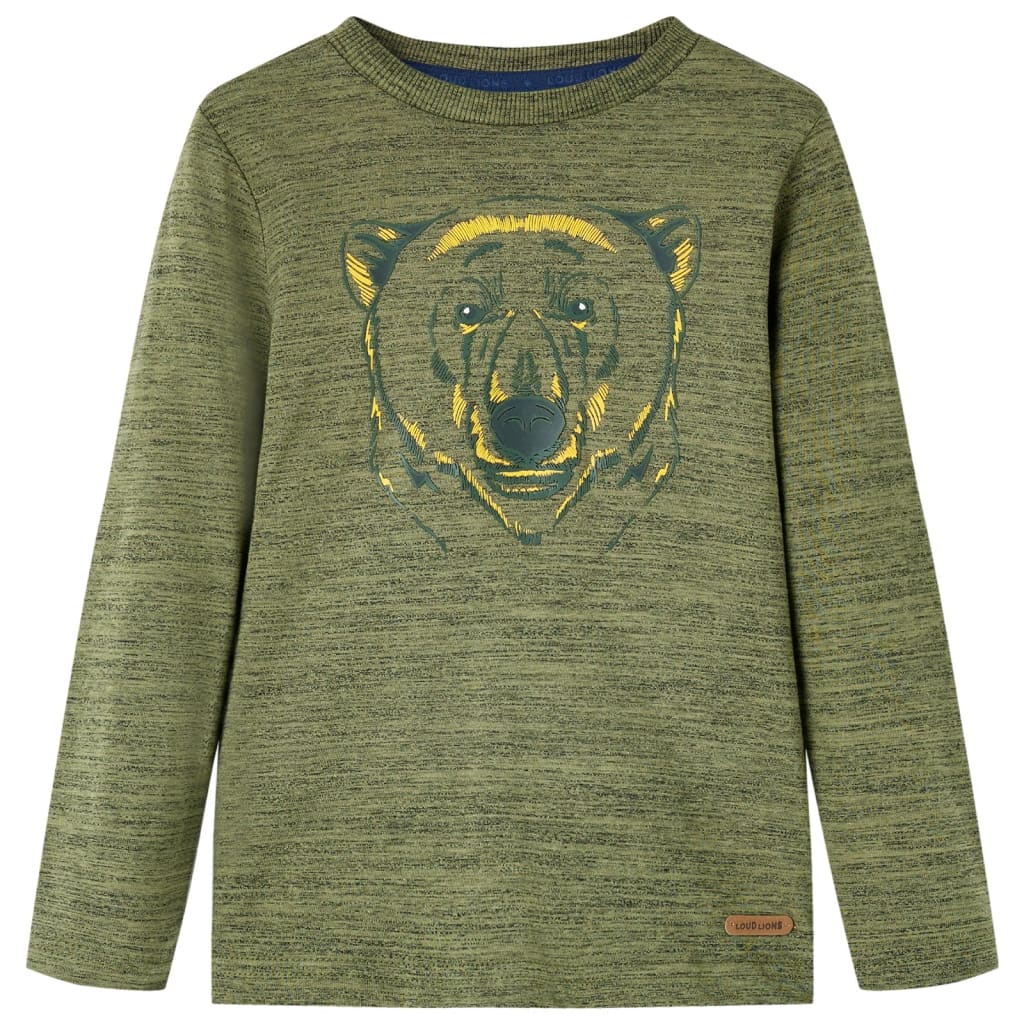 Vidaxl kindershirt met lange mouwen 104 gemêleerd kakikleurig