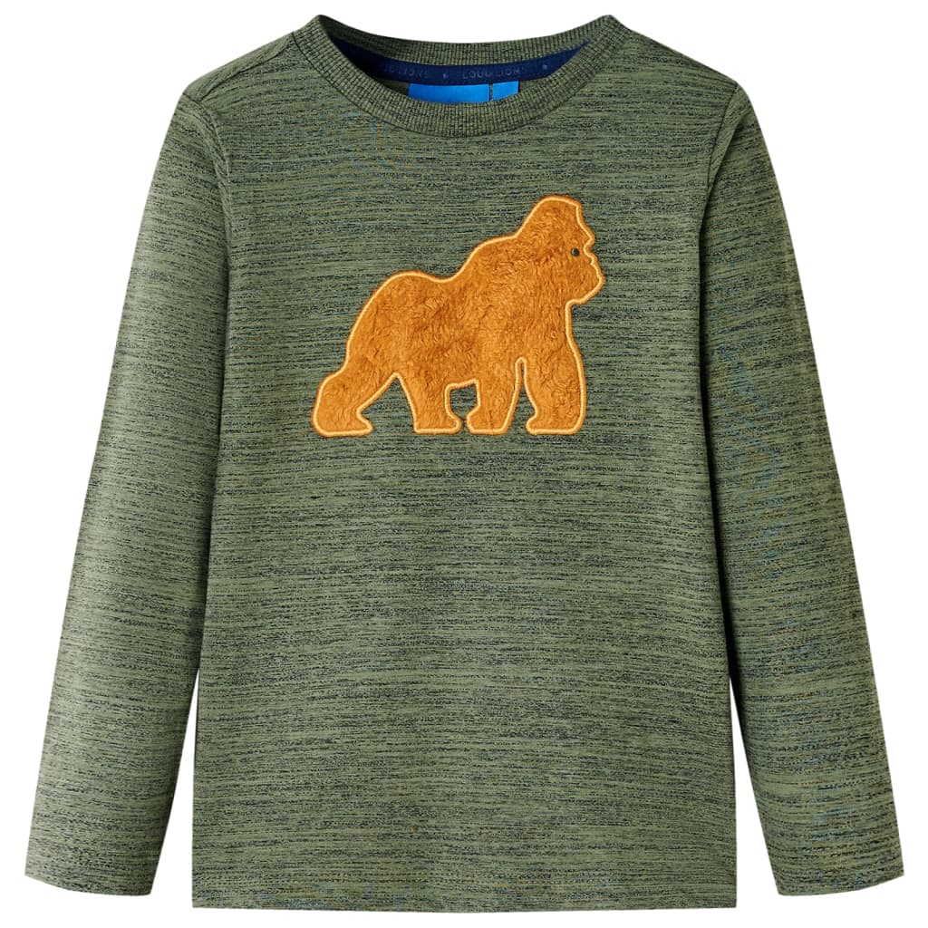 Vidaxl kindershirt met lange mouwen 140 gemêleerd kakikleurig