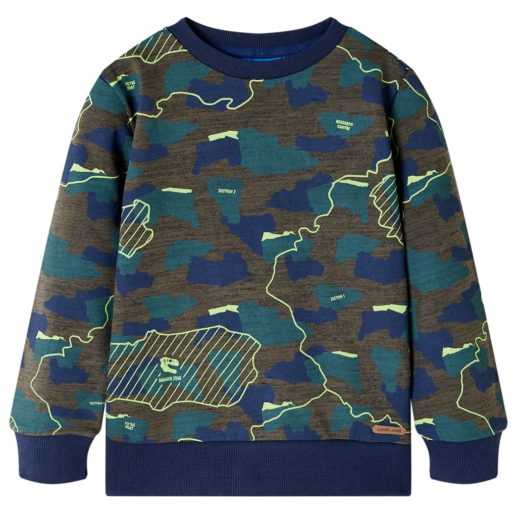 Vidaxl kindershirt 140 gemêleerd donkerkakikleurig