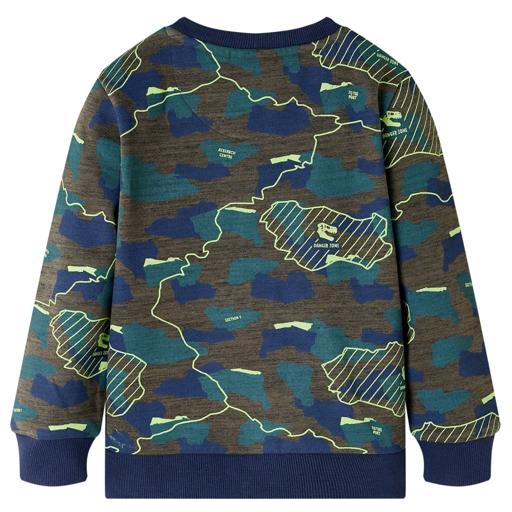 Vidaxl kindershirt 140 gemêleerd donkerkakikleurig