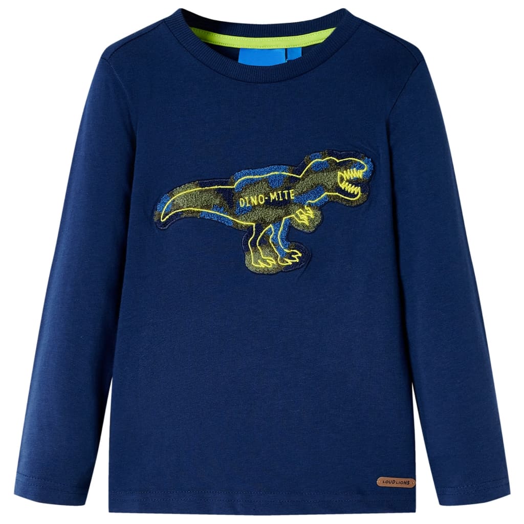 Vidaxl kindershirt met lange mouwen 116 marineblauw
