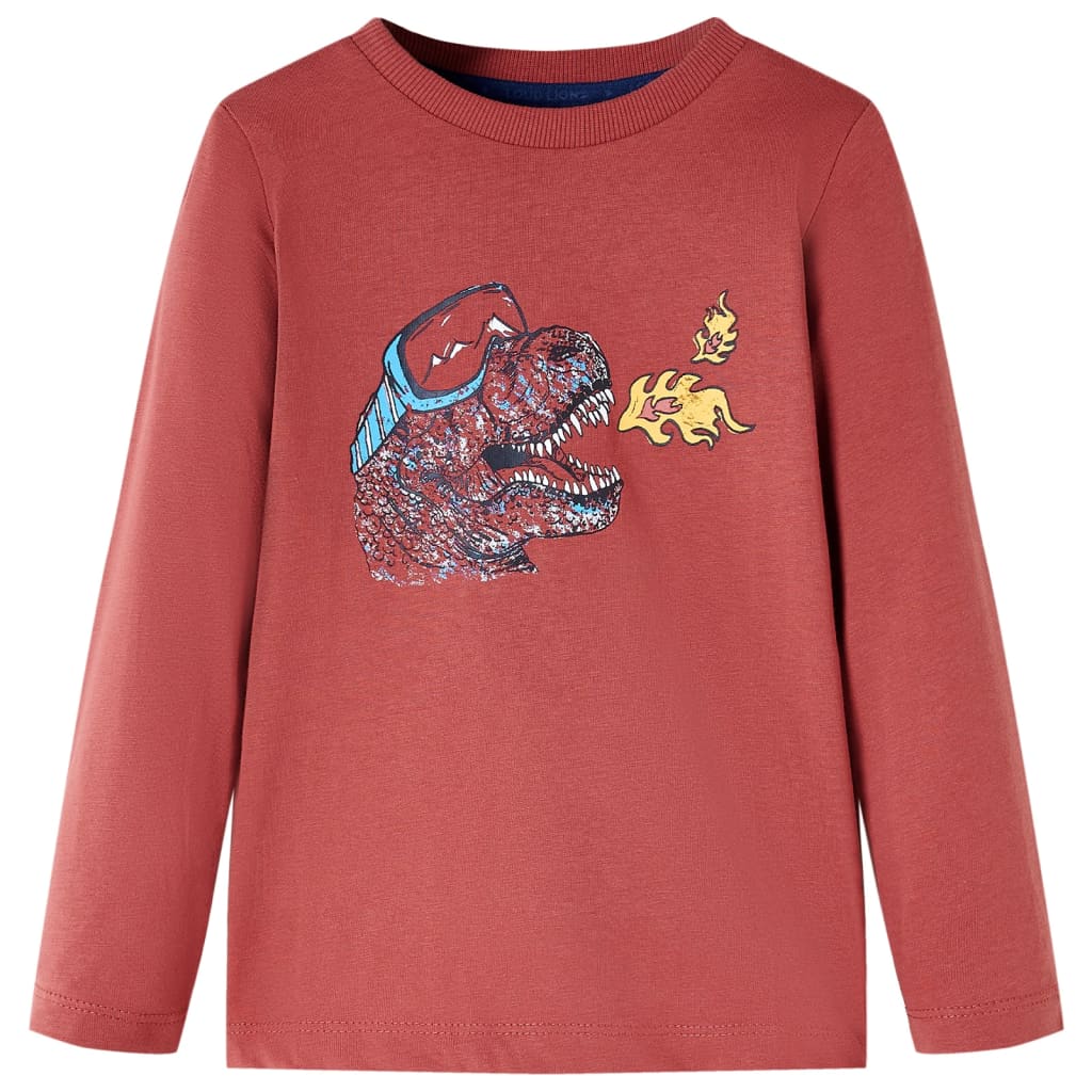 Vidaxl kindershirt met lange mouwen 128 roodbruin