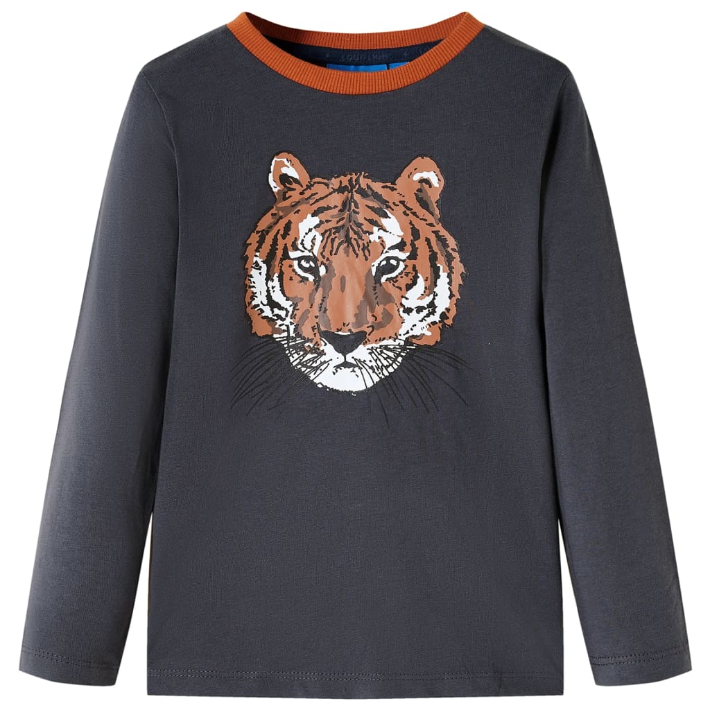 Vidaxl kindershirt met lange mouwen 92 antracietkleurig