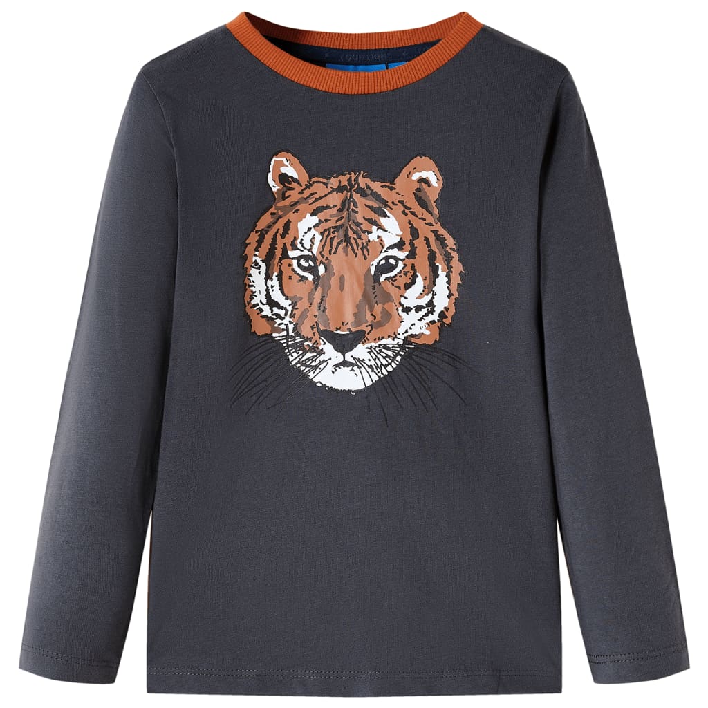 Vidaxl kindershirt met lange mouwen 116 antracietkleurig