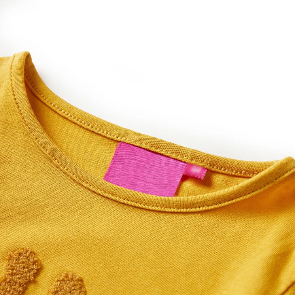 Vidaxl kindershirt met lange mouwen 140 donker okerkleurig