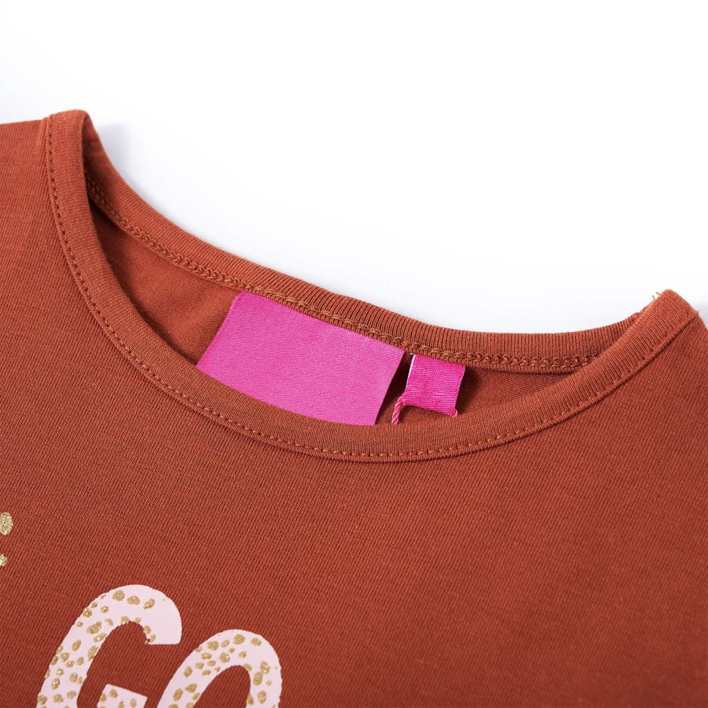 Vidaxl kindershirt met lange mouwen 128 cognackleurig