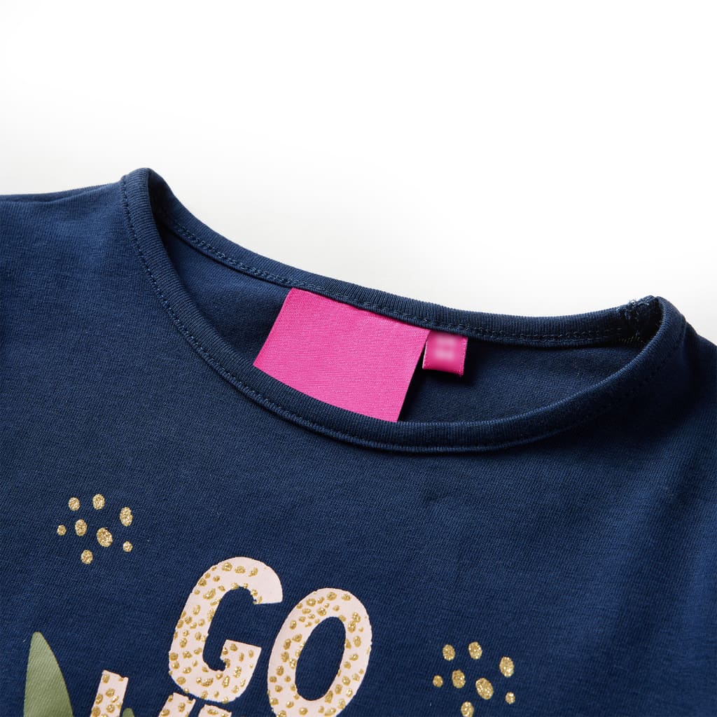 Vidaxl kindershirt met lange mouwen 140 marineblauw
