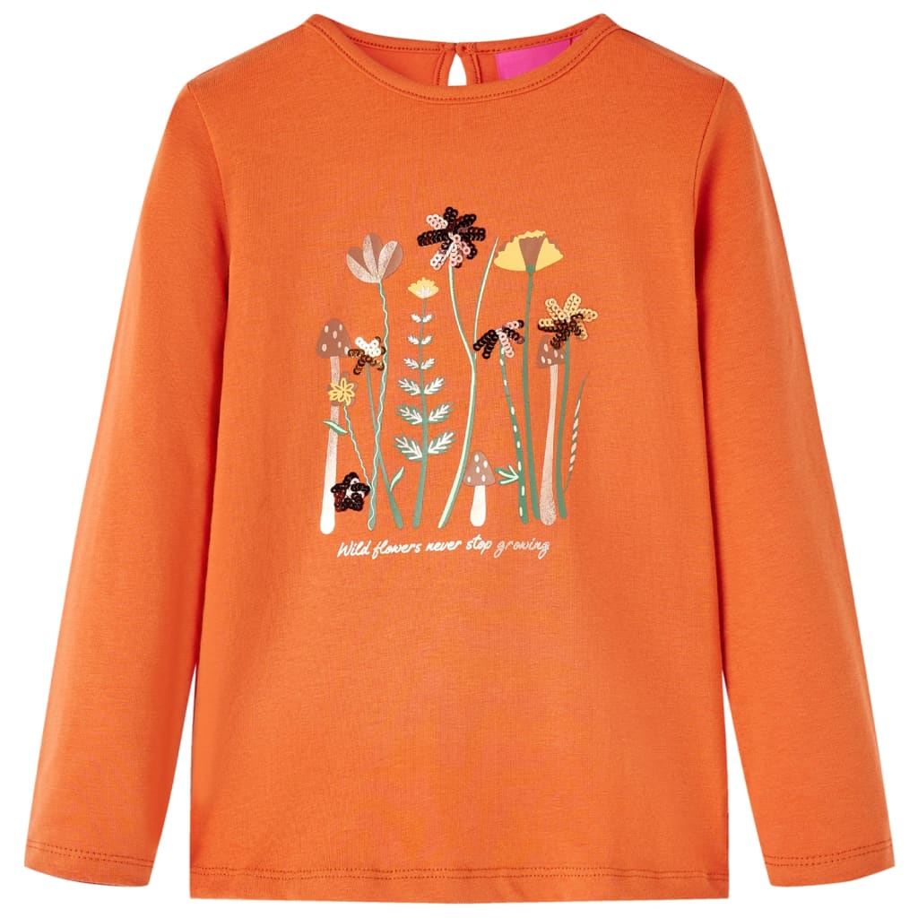 Vidaxl kindershirt met lange mouwen 116 oranjebruin