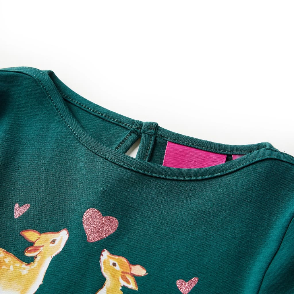 Vidaxl kindershirt met lange mouwen 92 donkergroen