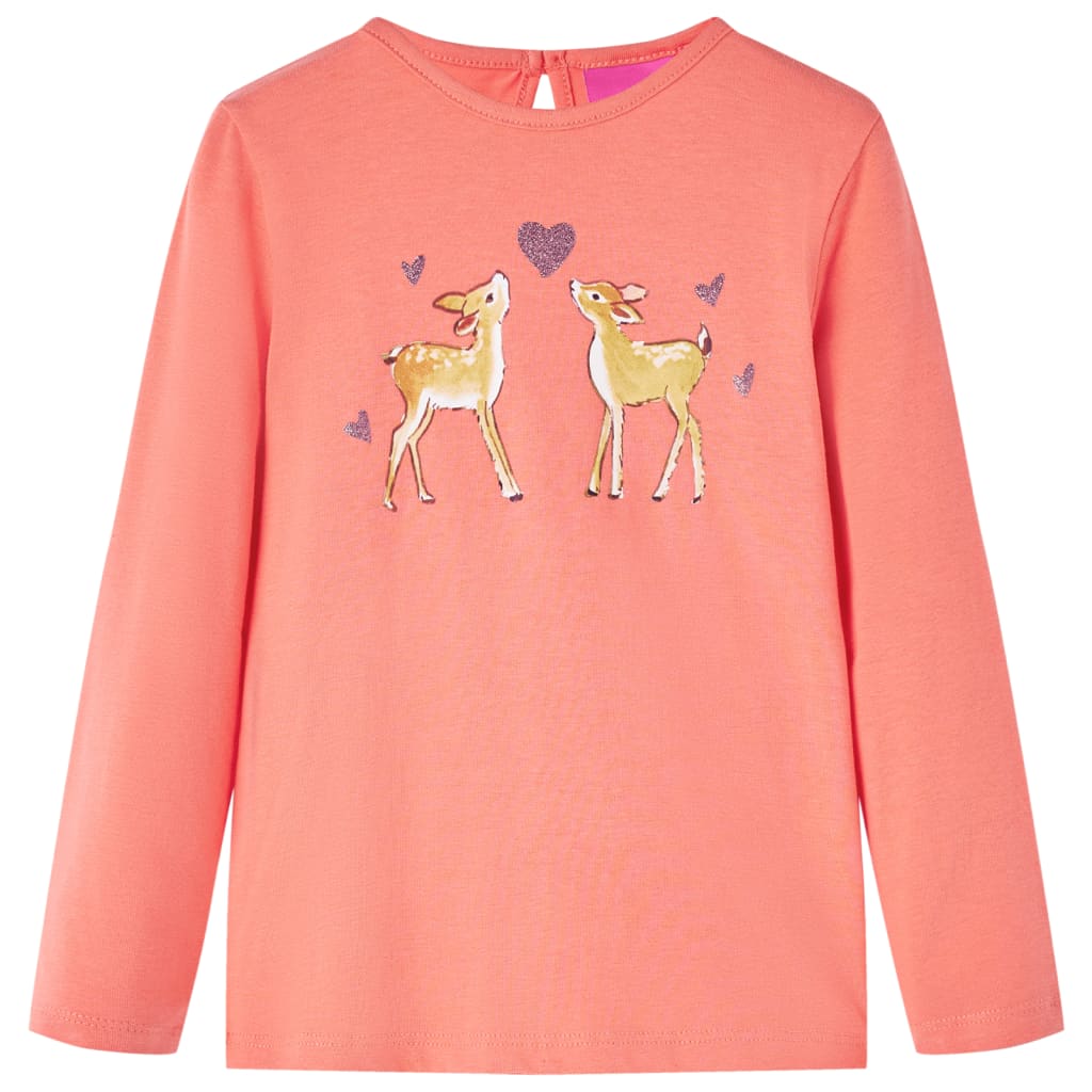 Vidaxl kindershirt met lange mouwen 104 koraalkleurig