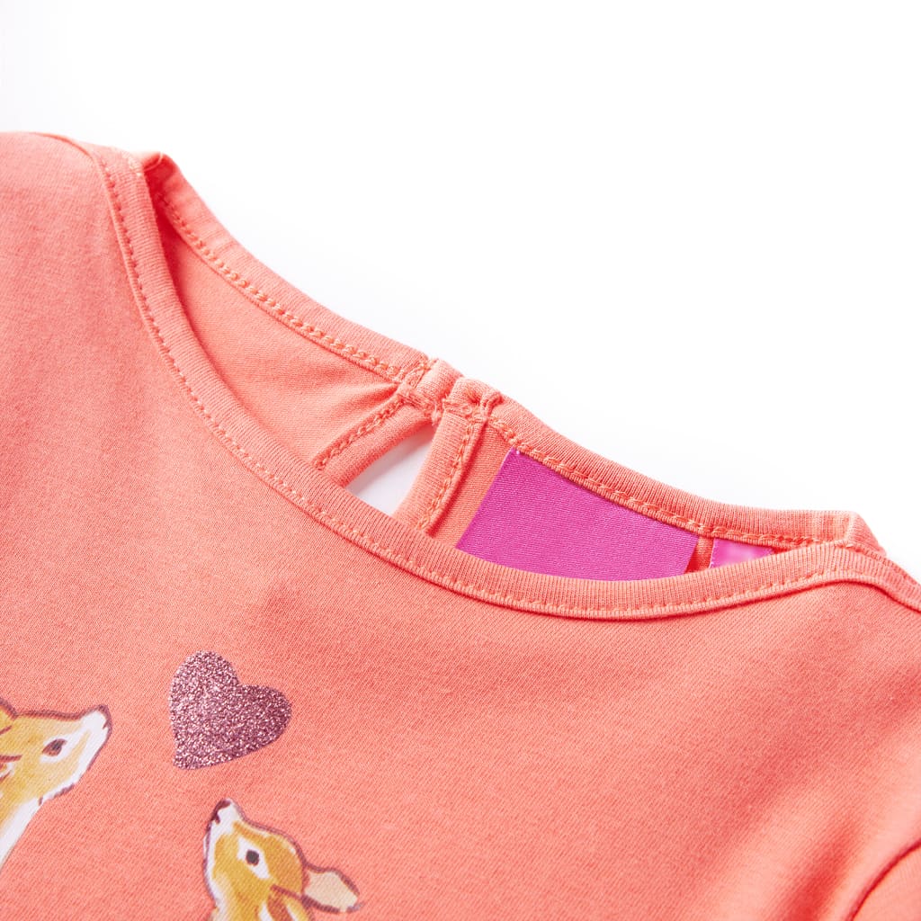 Vidaxl kindershirt met lange mouwen 104 koraalkleurig