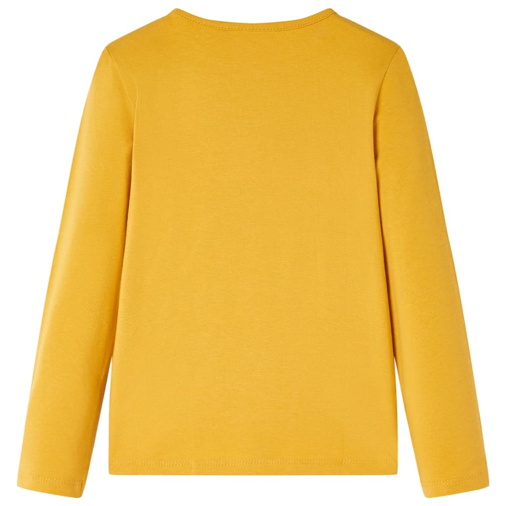 Vidaxl kindershirt met lange mouwen 140 donker donkerokerkleurig