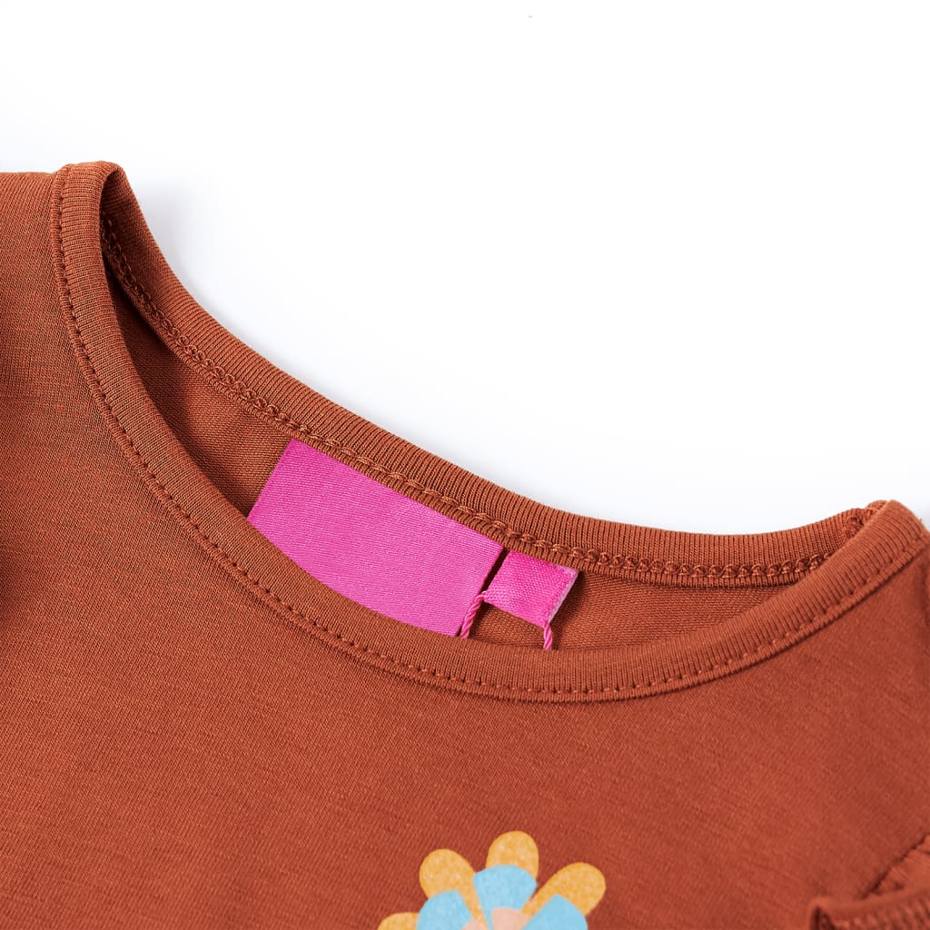 Vidaxl kindershirt met lange mouwen 140 cognackleurig