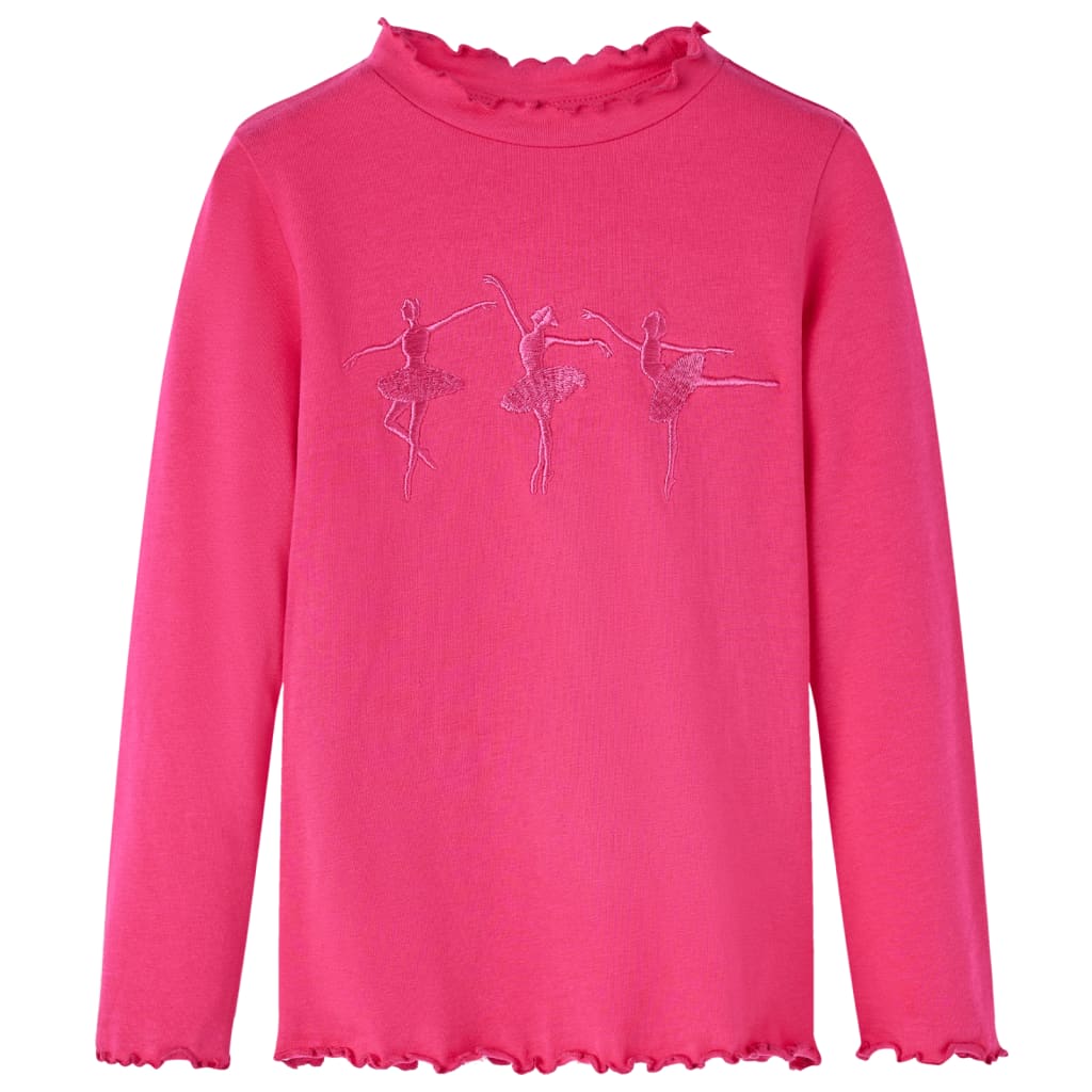 Vidaxl kindershirt met lange mouwen 128 felroze