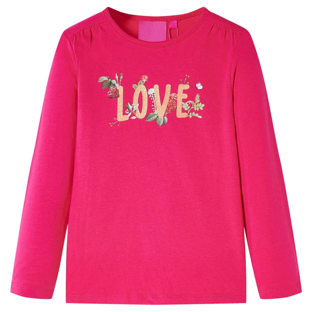Vidaxl kindershirt met lange mouwen 128 felroze