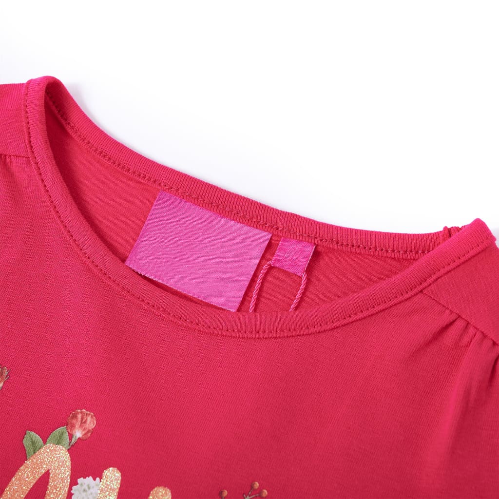 Vidaxl kindershirt met lange mouwen 128 felroze