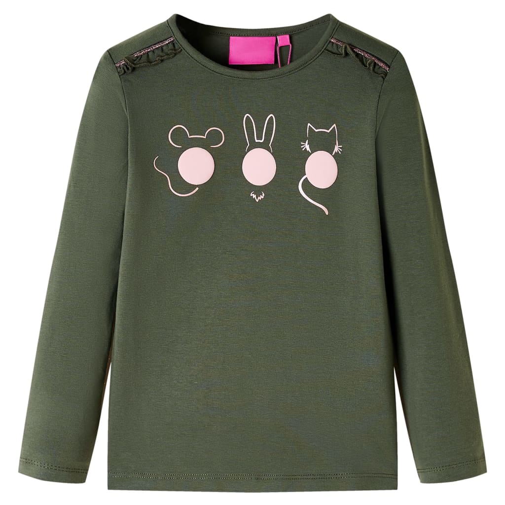 Vidaxl kindershirt met lange mouwen 104 kakikleurig