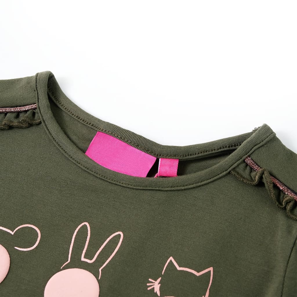 Vidaxl kindershirt met lange mouwen 128 kakikleurig