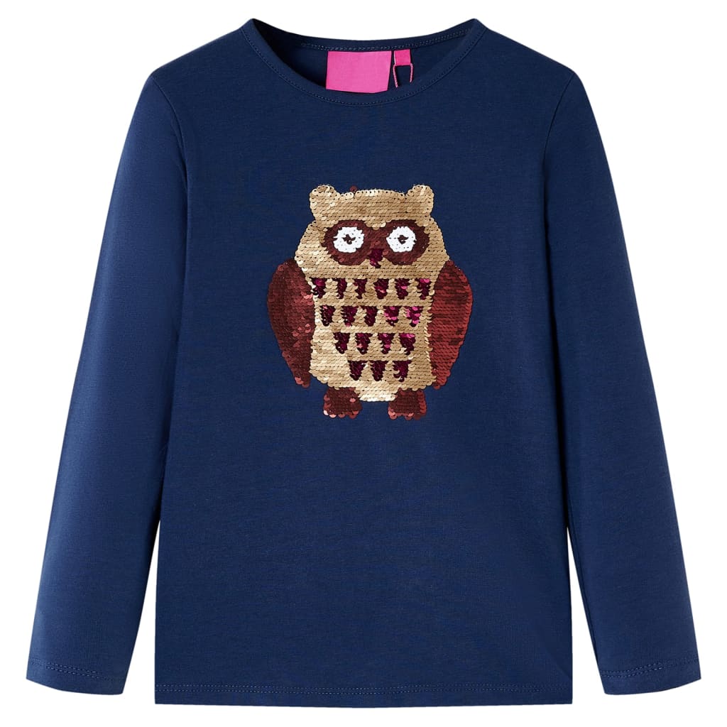 Vidaxl kindershirt met lange mouwen 104 marineblauw