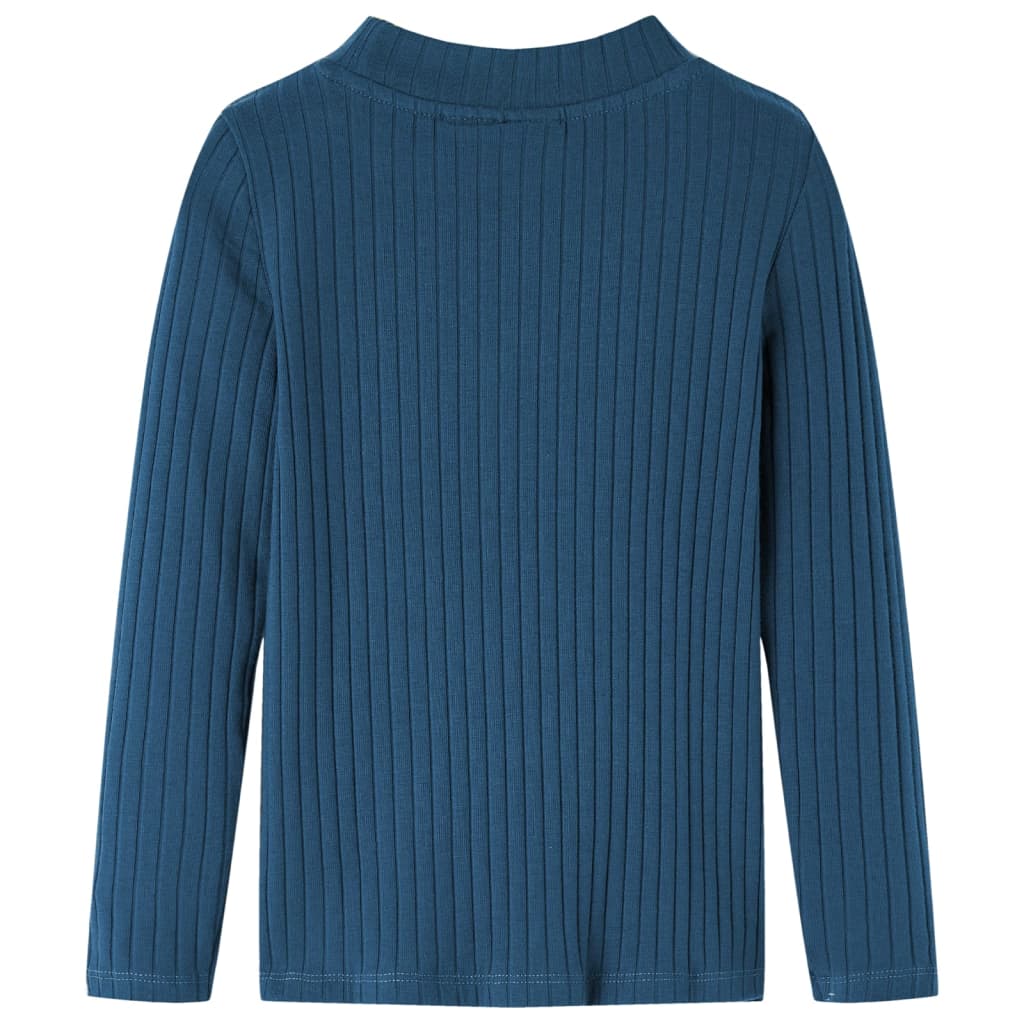 Vidaxl kindershirt met lange mouwen geribd 92 marineblauw