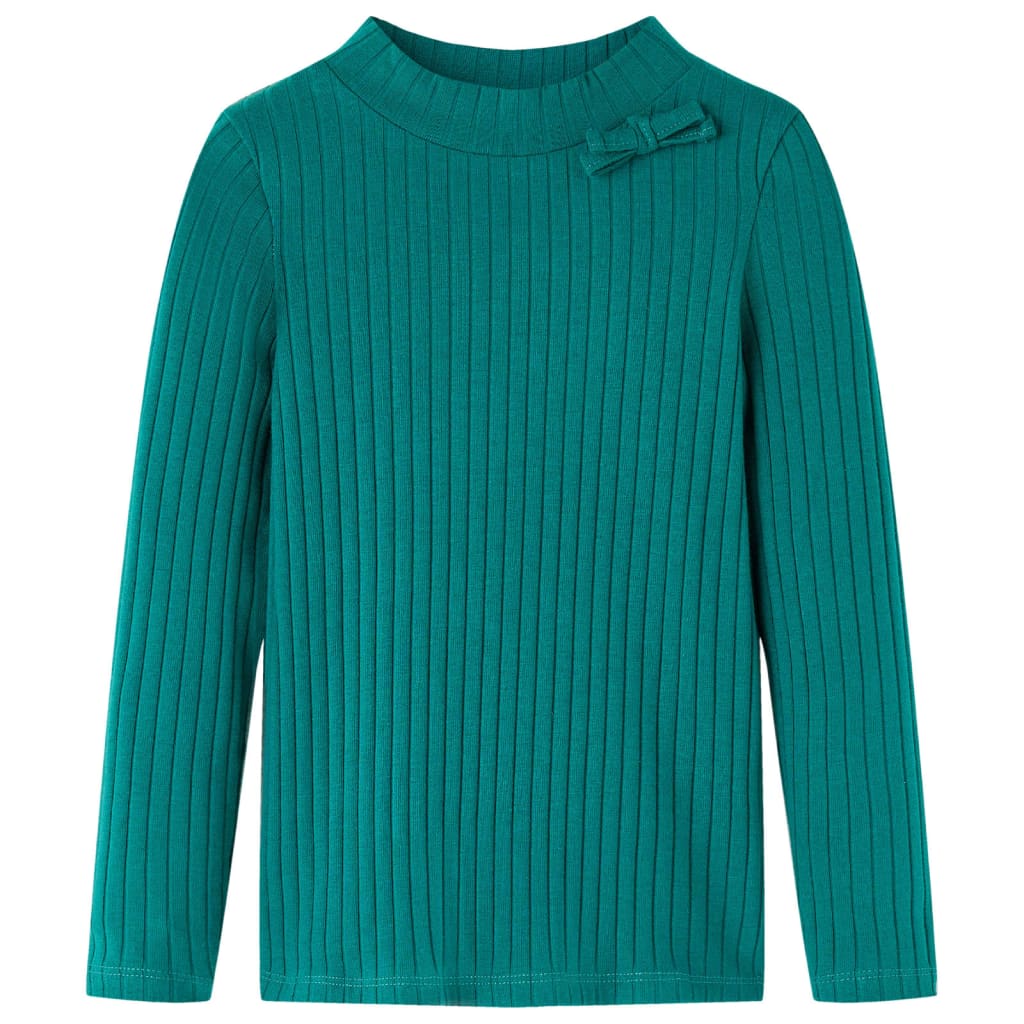 Vidaxl kindershirt met lange mouwen geribd 104 donkergroen