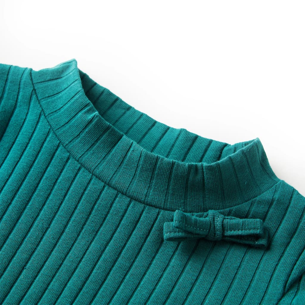 Vidaxl kindershirt met lange mouwen geribd 104 donkergroen