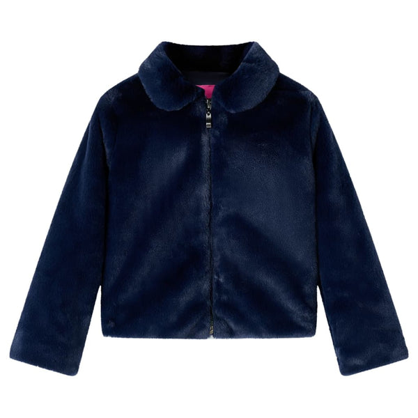 Vidaxl kinderjas 92 kunstvacht marinekleur