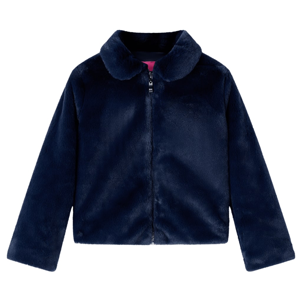 VidaXL Kinderjas 128 kunstjacht marineblauw