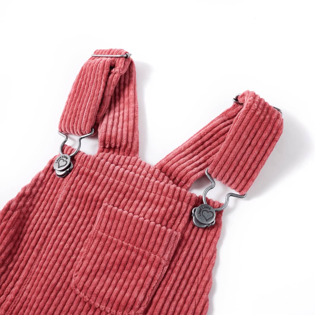 VidaXL Kindertuinjurk 140 ribfluweel roze