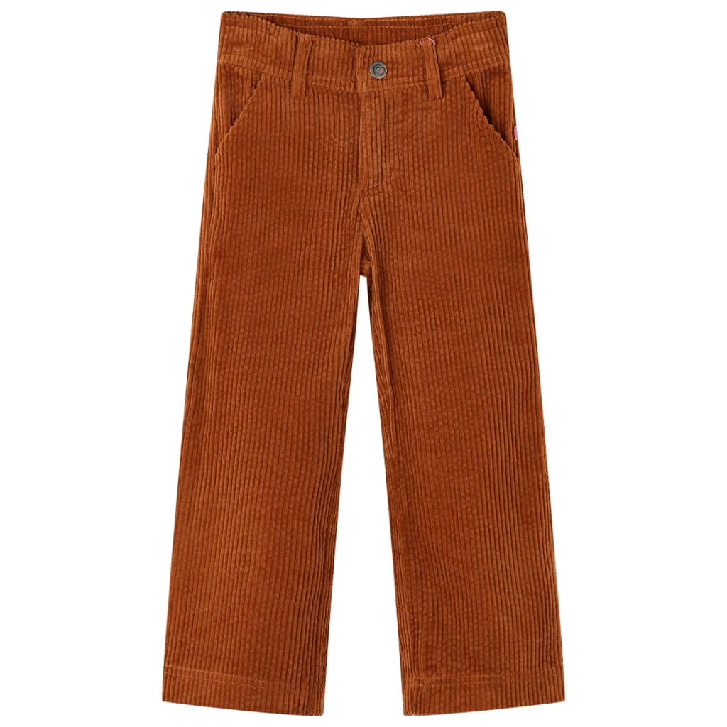 Vidaxl kinderbroek 92 ribfluweel cognackleurig